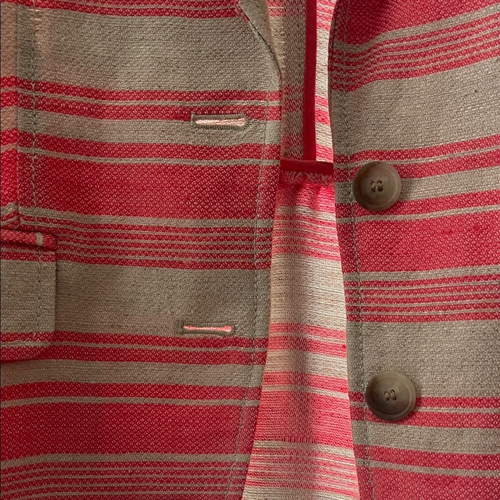 LOFT Pink and Tan Striped Blazer - Picture 5 of 6